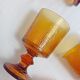 Set of 4 amber glass stemmed glasses