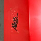 Italian Modern Red Side Bench Table Laleggera by Ricardo Blumer for Alias