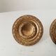 Pair of antique Empire furniture knobs in gilded solid bronze.