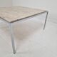 Italian Square Travertine Coffee Table with Steel Base, 1980's