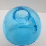 pichet à orangeade en verre bleu turquoise