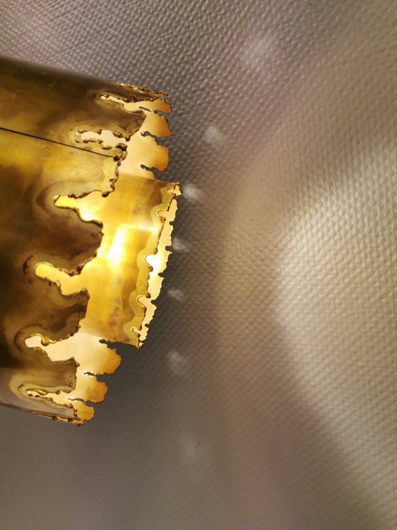 Brutalist brass hanging lamp, designed by Svend Aage Holm Sørensen Denmark