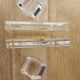 Pair of solid plexiglass bookends, faceted cubes, 1980s