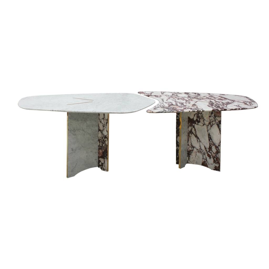 L.A. Studio Contemporary Modern Marble and Brass Italian Dining Table