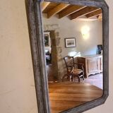 19th century style octagonal wooden mirror
