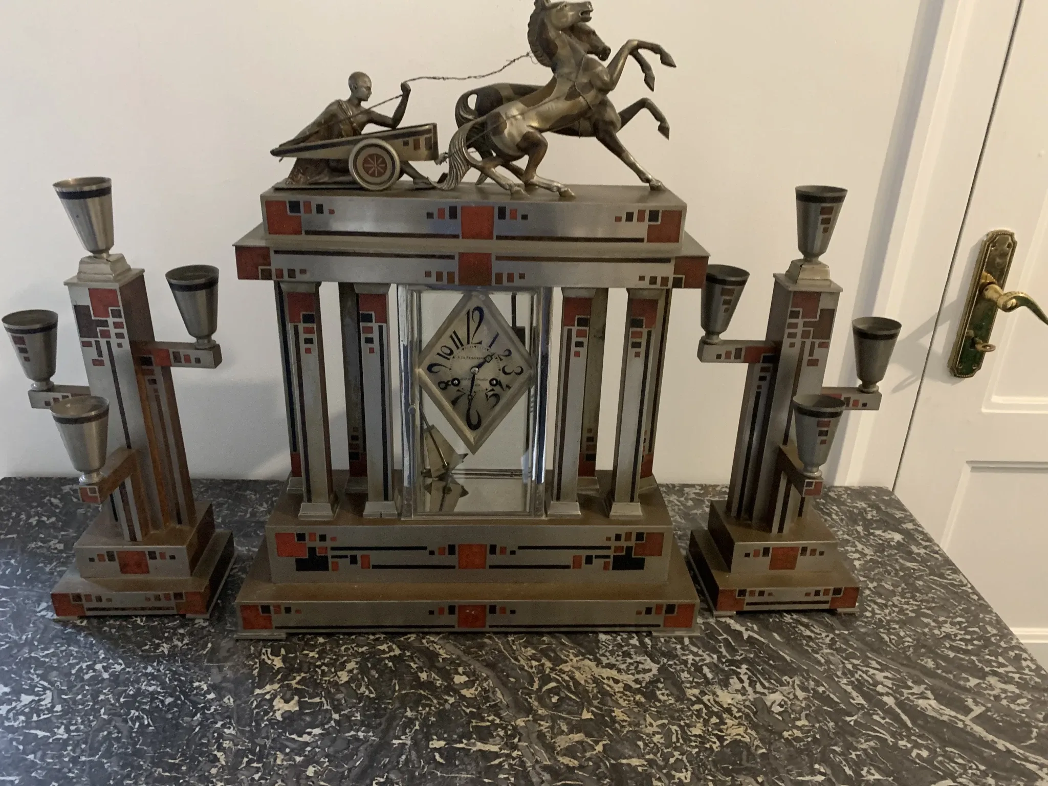 Art Deco fireplace set