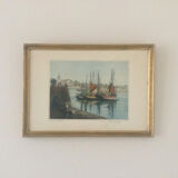 Concarneau. Aquatint by Eugène GAUGUET, 1872-1943