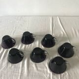 Set of 7 blown glass cups