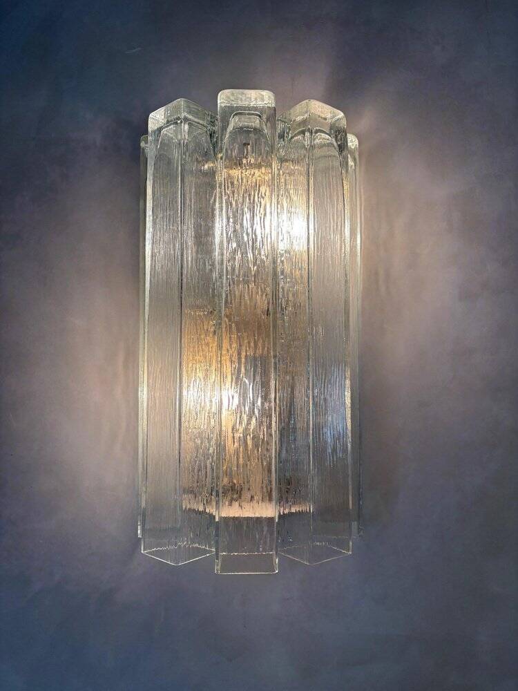 Monumental Italian Wall Lamps attributed to Venini, Italy, 1970s, Set of 2