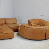 Leather modular sofa, 7 elements, 70s