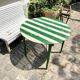 Table de jardin pliante en bois vert et beige ⌀ 95 cm