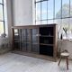 Enfilade meuble de métier XXL portes vitrées