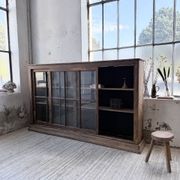 XXL industrial sideboard with glass doors