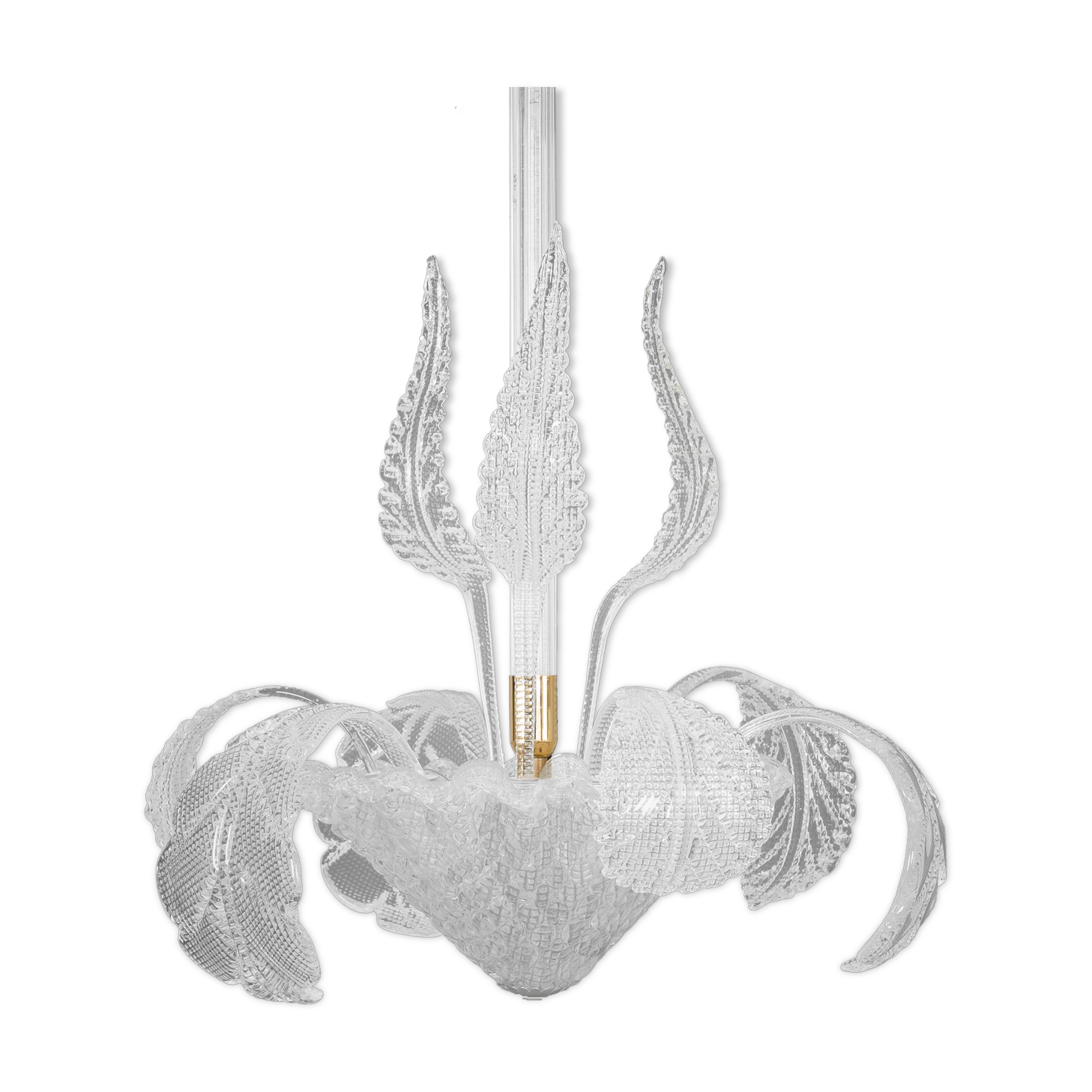 Murano glass leaves chandelier, Italy 1950