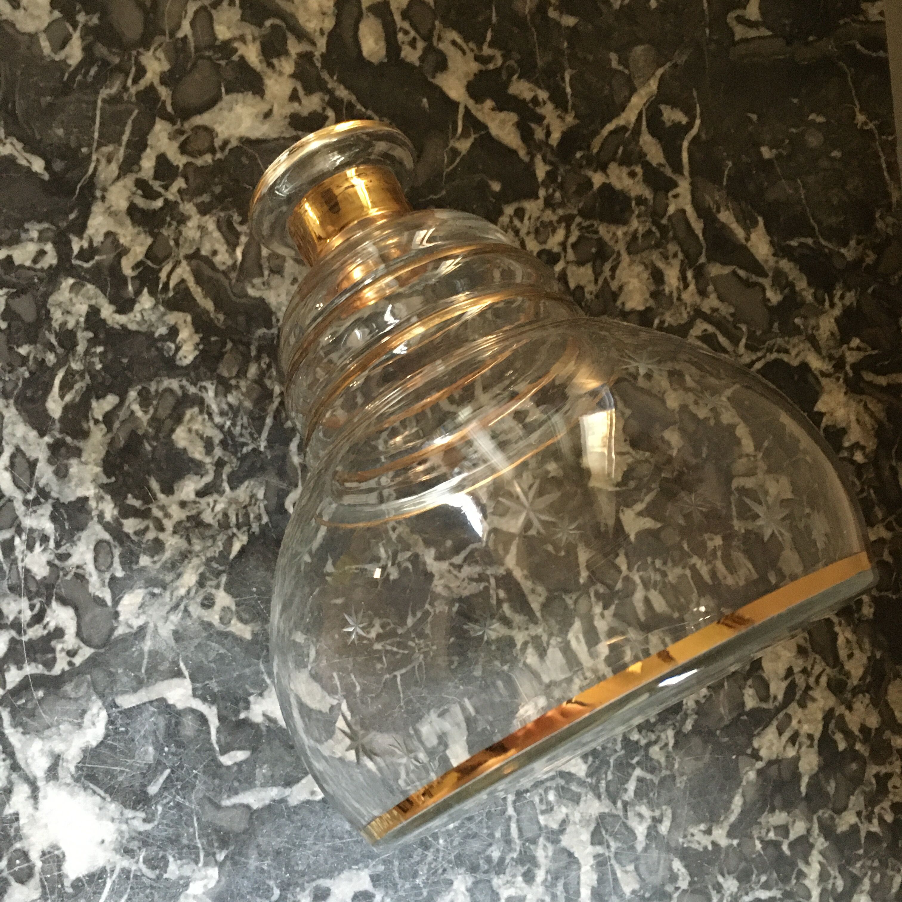 60'S gold glass carafe