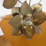 Golden metal brass flower lamp
