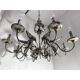 Lustre contemporain en fer forgé florentin brun-argent