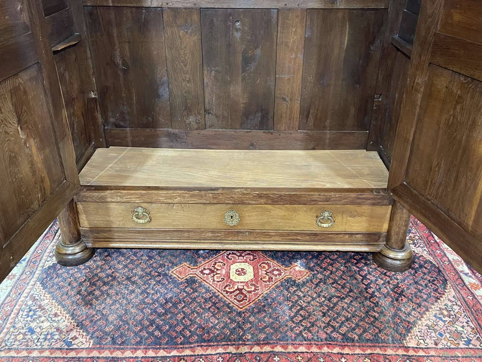 Empire wardrobe from the early 19th century in oak.