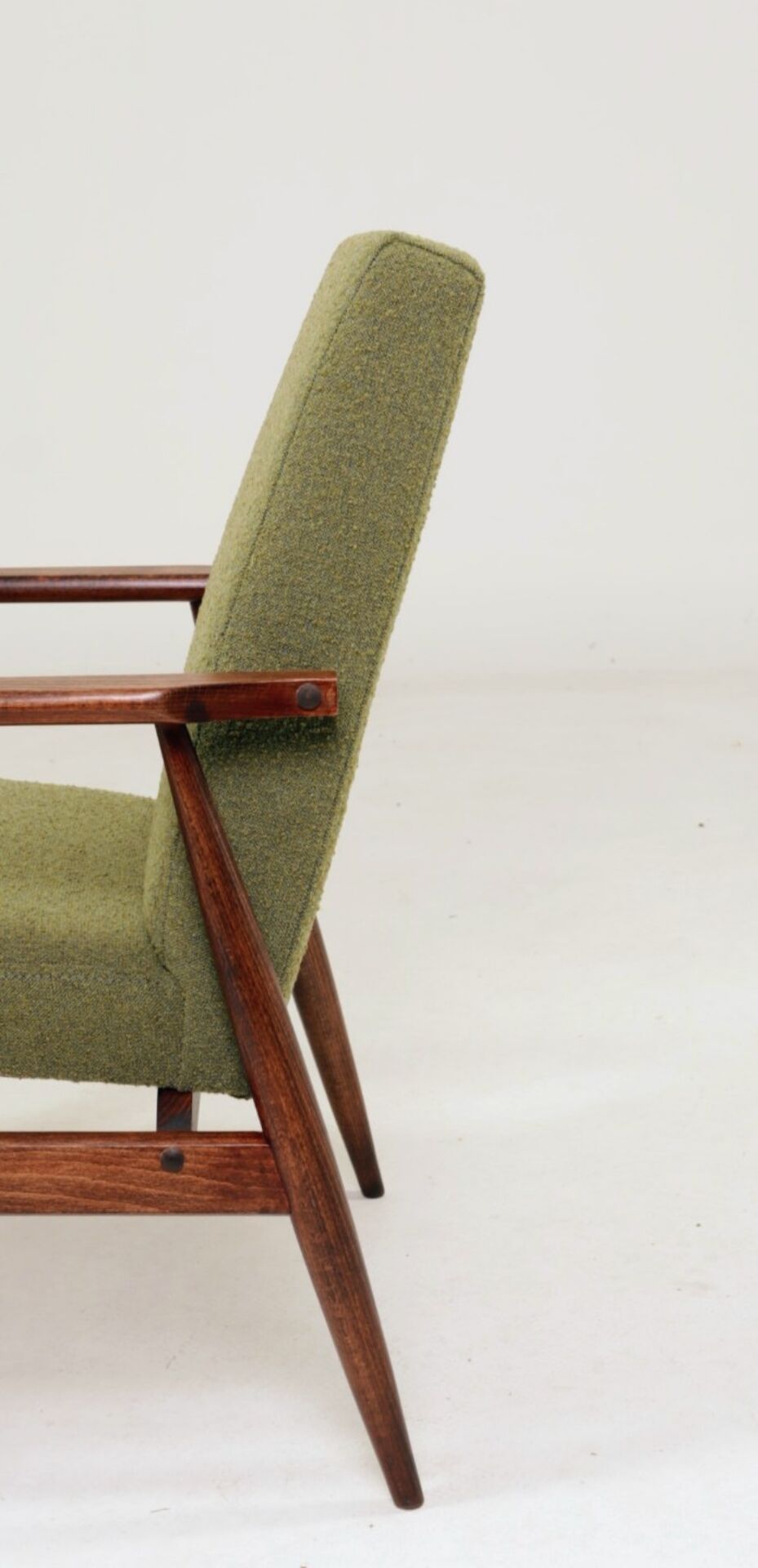 Pair de fauteuils scandinave mid century bouclette verte