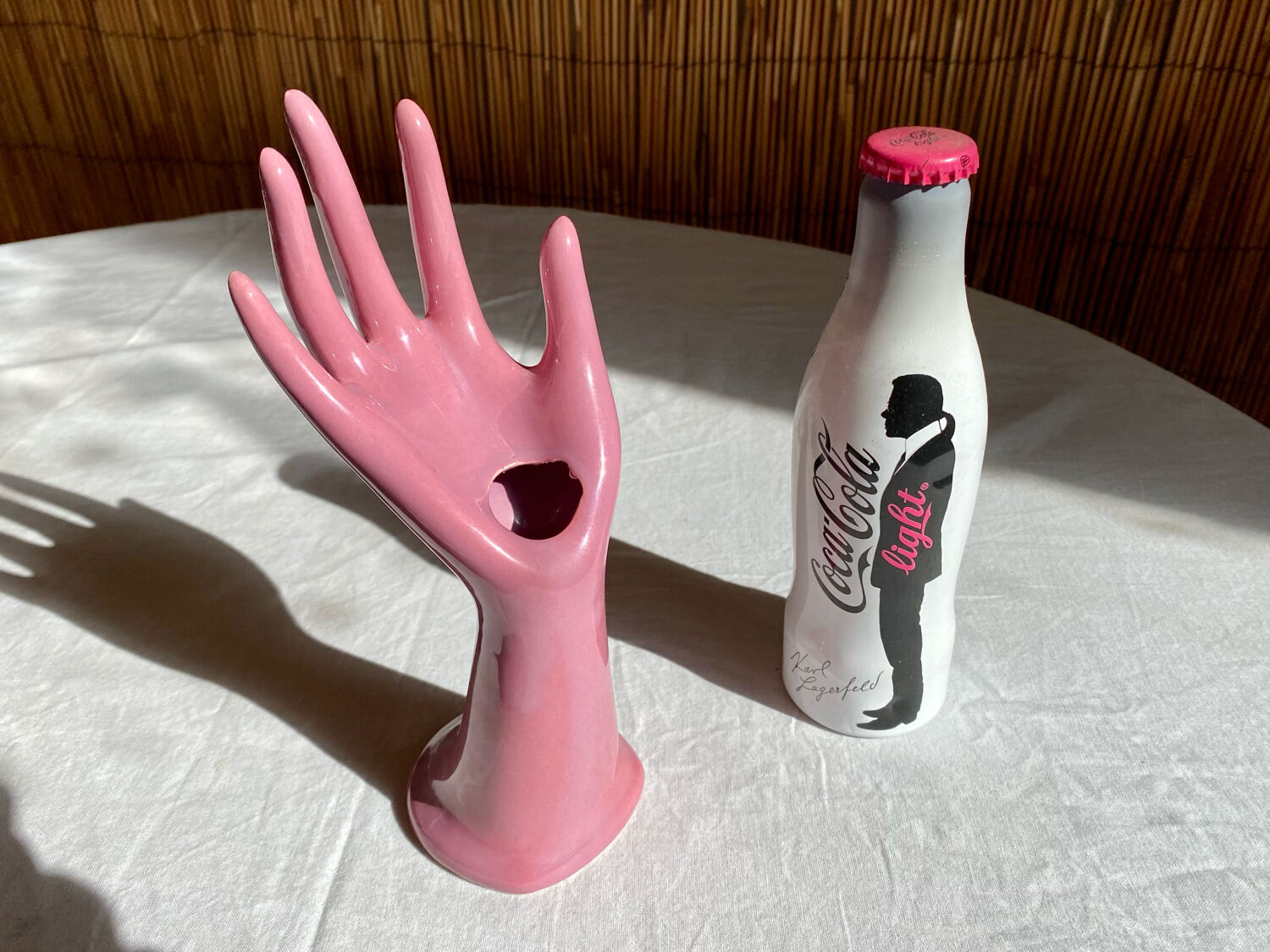 Vase soliflore fig hand in vintage ceramic 70s