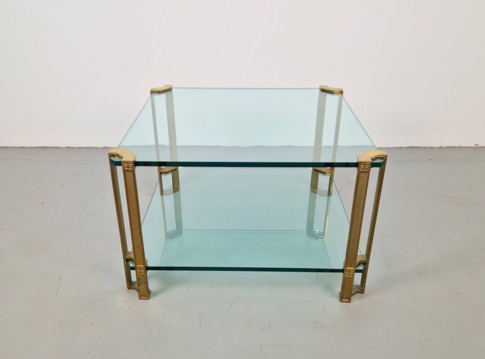 Regency Model T24 Coffee Table in Brass and Glass by Peter Ghyczy, 1970s