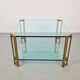 Regency Model T24 Coffee Table in Brass and Glass by Peter Ghyczy, 1970s