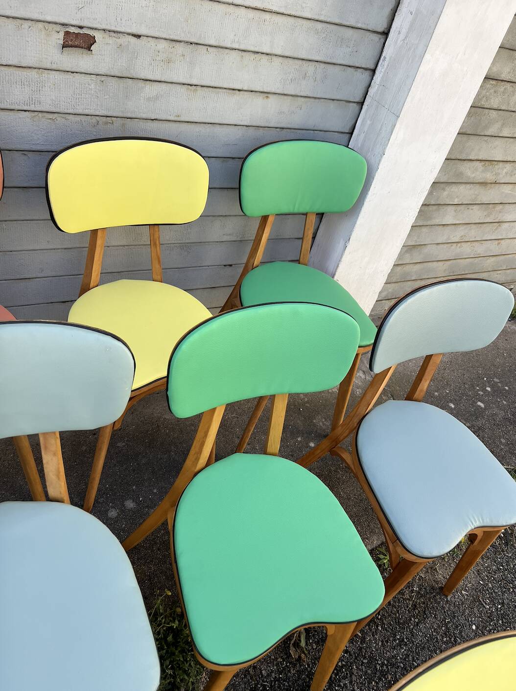(lot) 14 Heart Compass Multicoloured Chairs