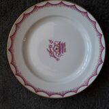 1 set of 6 art-deco dessert plates in Limoges porcelain