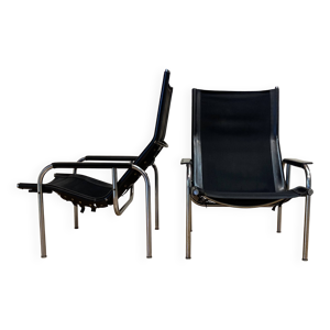 PAIRE DE FAUTEUILS CUIR - hans