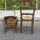 Set of 4 vintage BAUMANN chairs in oak and straw – Authentic