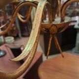 Gold metal reed chandelier