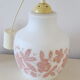 Hanging lamp in white opaline and pink granite décor, 60s, vintage
