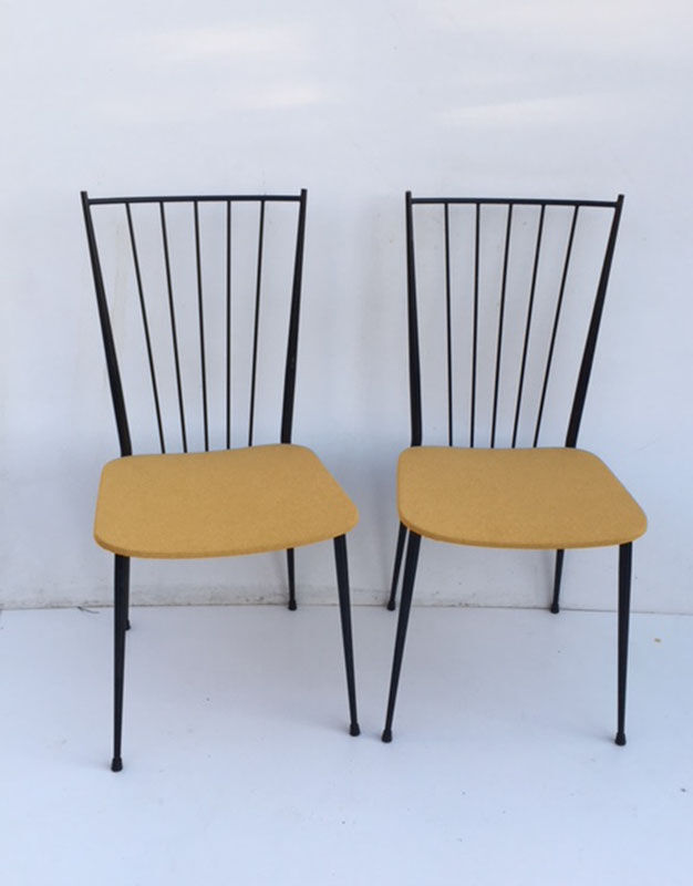 Pair metal chairs