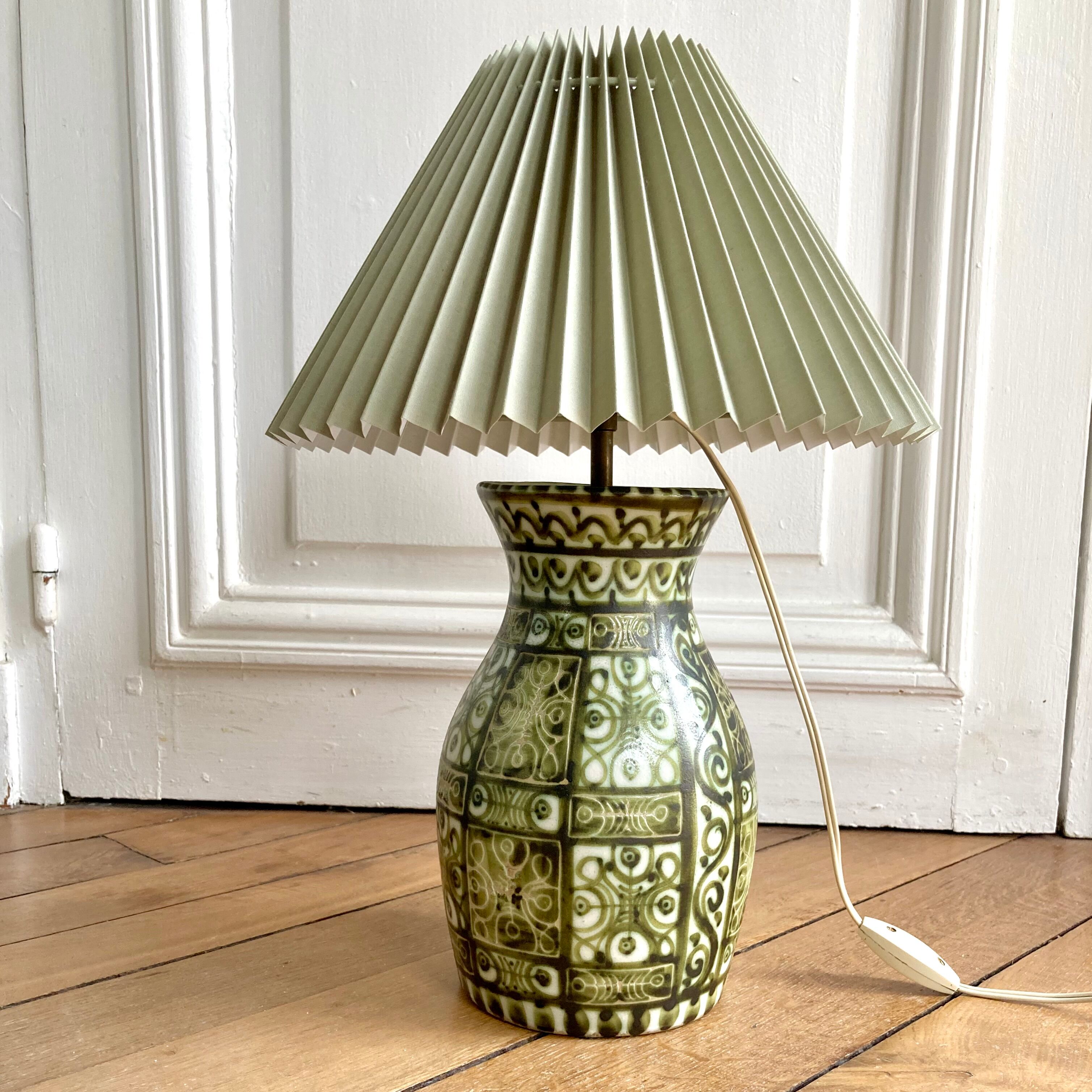Ceramic lamp signed André Horellou 1960 Keraluc