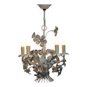 Metal chandelier. vintage. 5 arms