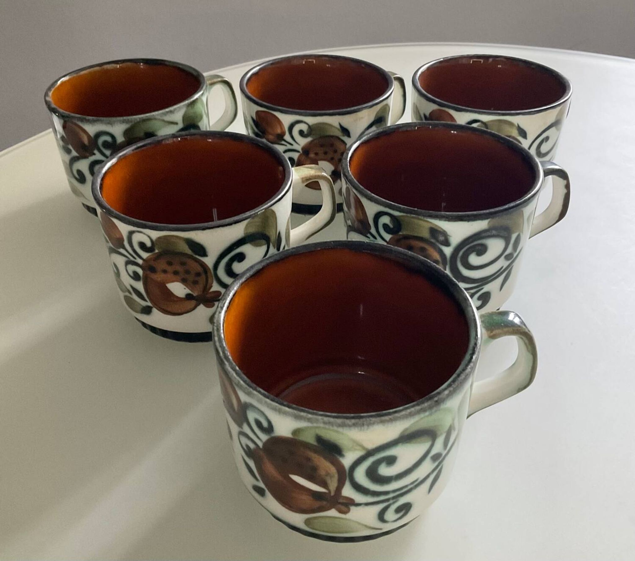 Set of 6 vintage Boch La Louvière coffee cups