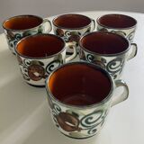 Set of 6 vintage Boch La Louvière coffee cups