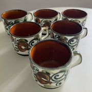 Set of 6 vintage Boch La Louvière coffee cups