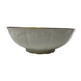 White and golden salad bowl