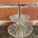 Cake Stand Antique Crystal + Gilded Bronze Trays #
