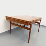 Vintage rectangular Scandinavian dining table by Ejvind A. Johansson teak