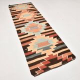 Vintage Kilim Rug, Geometric Zigzag Pattern in Earthy & Pastel Tones