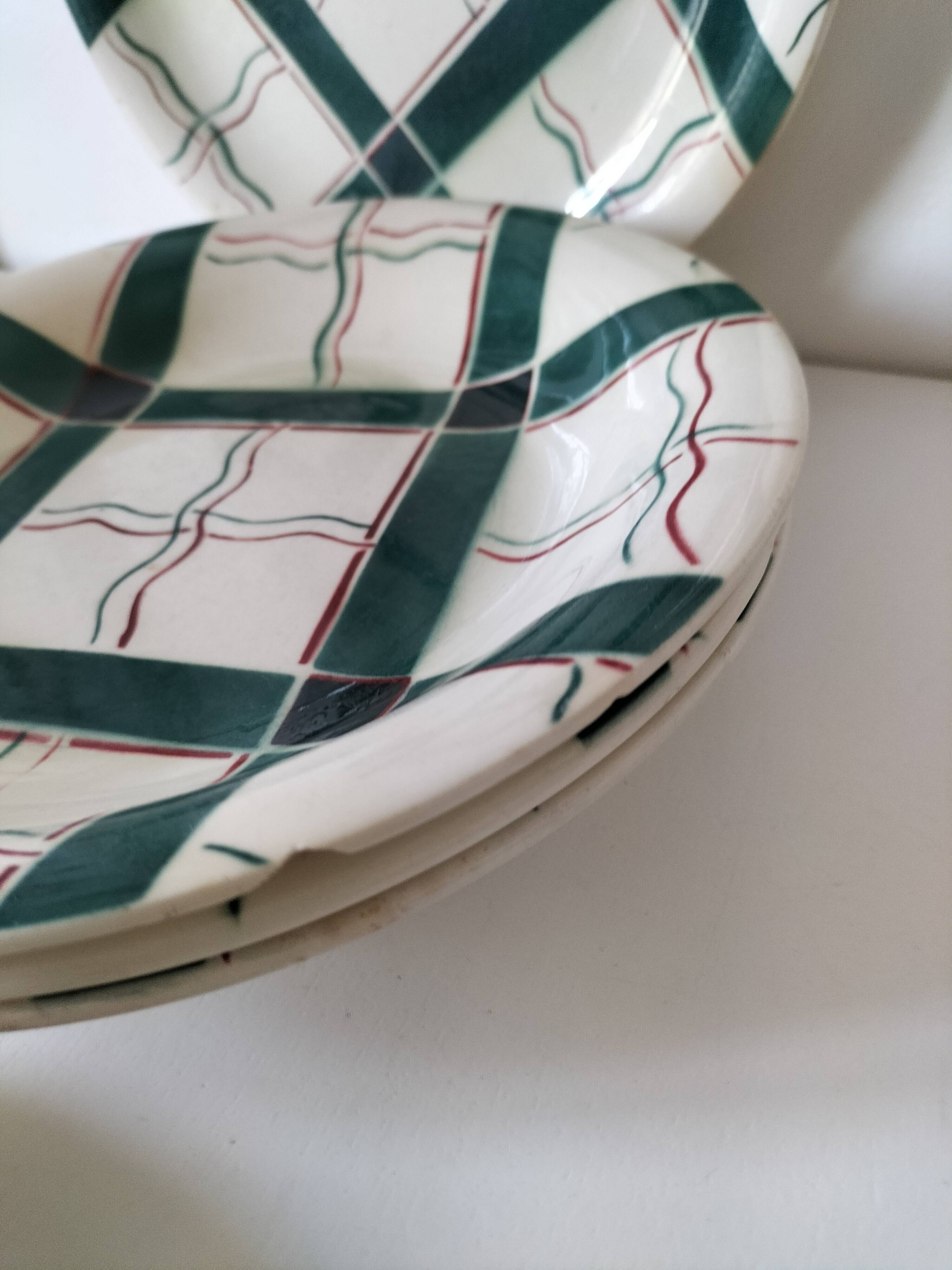 5 Sarreguemines plates model Cambo – Basque decoration – vintage 1950s