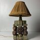 Mid century brutalist ceramic table lamp by Bernard Rooke, 1970s
