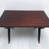 Table basse style empire en bois placage et laiton