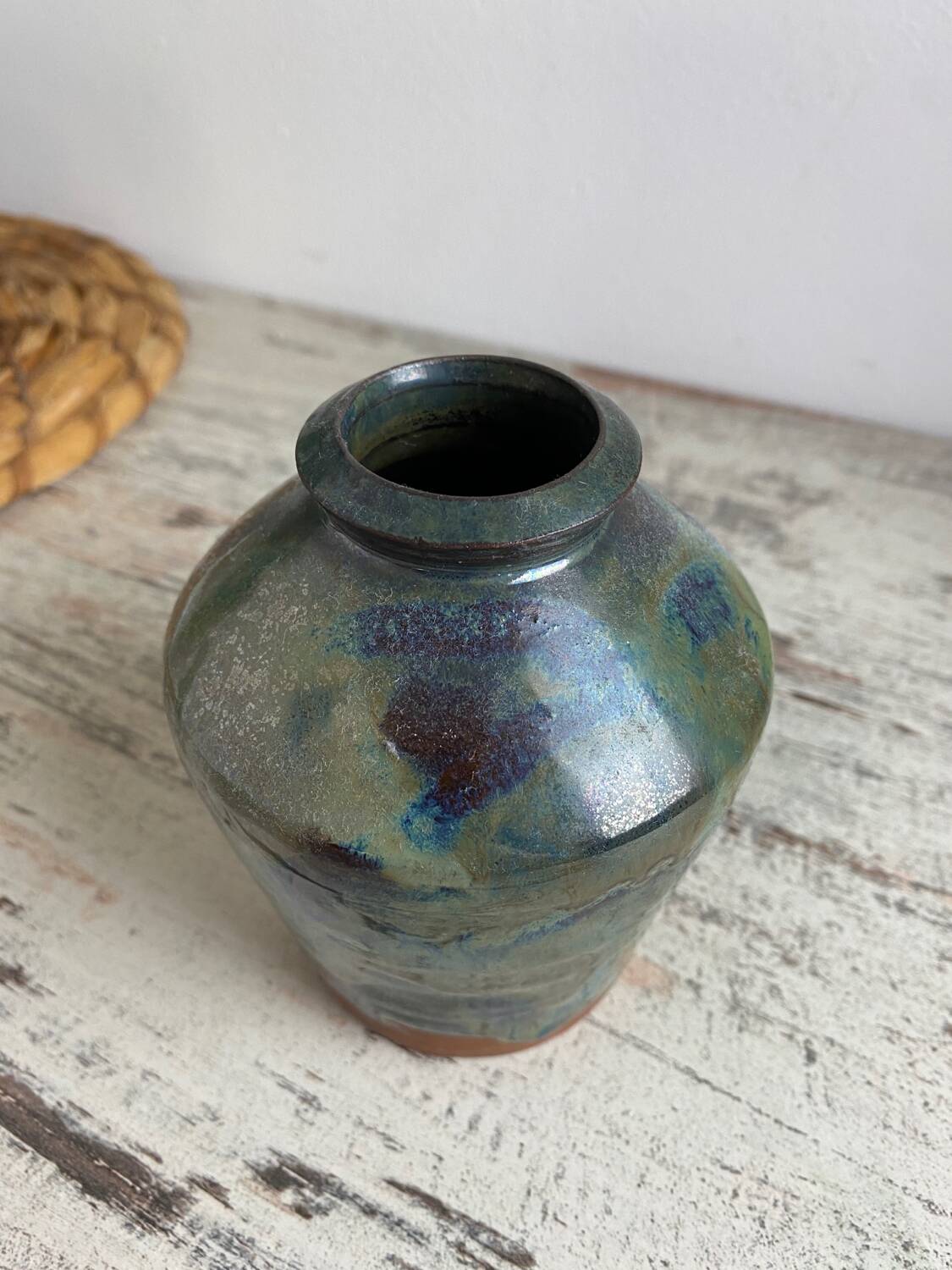 Glazed terracotta vase