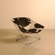 F675 "Butterfly" armchair in cowhide leather by Pierre Paulin for Artifort