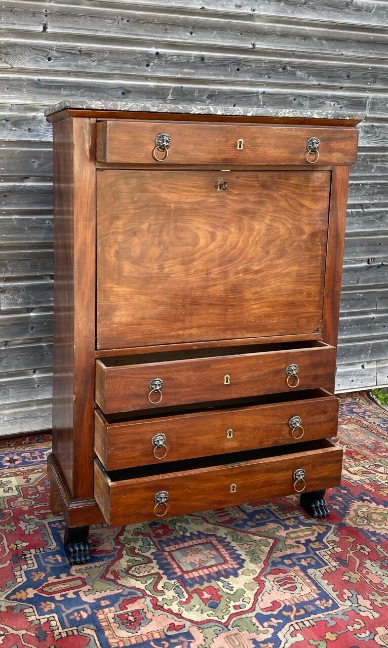 Secretary to abattant in mahogany period consulate xix eme century