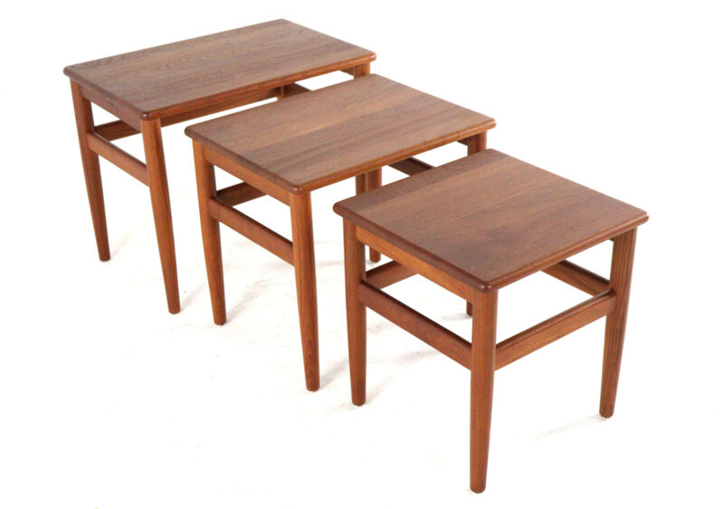 Set of 3 Danish Nesting Tables soldi teak - mid century modern design