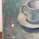 Nature morte - bouquet avec café et fruits, huile sur toile